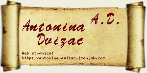 Antonina Dvizac vizit kartica